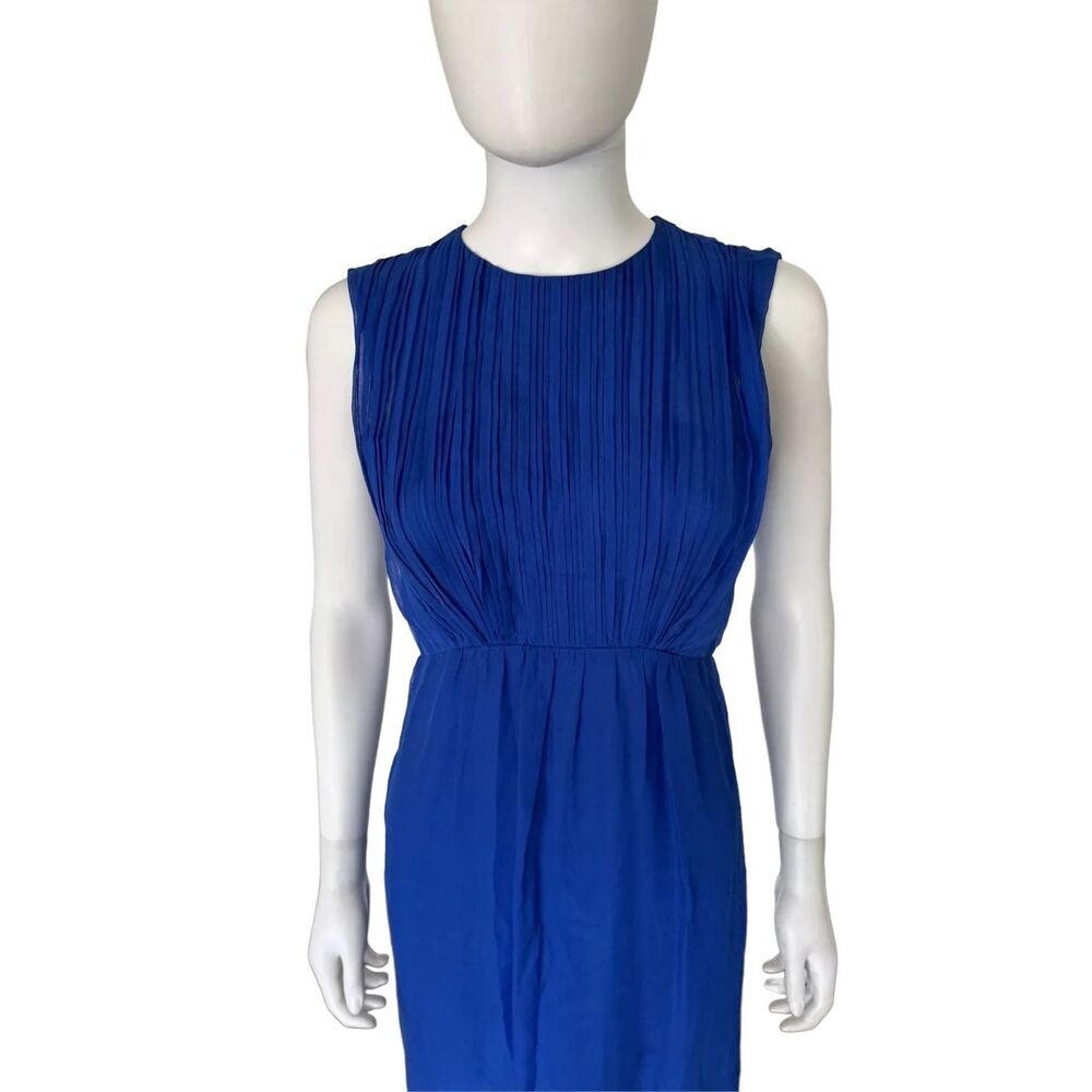 BALENCIAGA Blue Silk Vintage Knee Length Sleeveless Dress Size Small 2010 - Picture 5 of 13